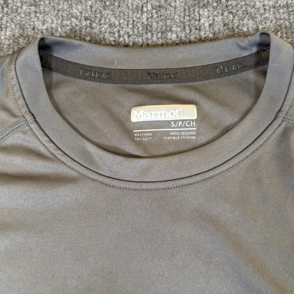 Marmot Mens Gray Performance Short Sleeve T-Shirt Size Small Activewear #2957